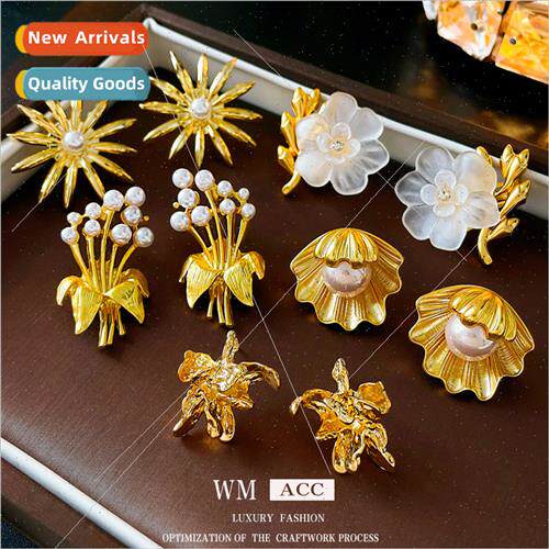 lver pin earrings vintage earrings versatile flower earrings