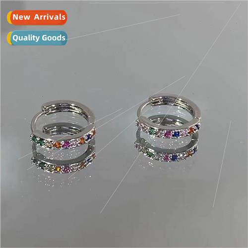 Exquise small colorful zirconia earrings female hundreds nic