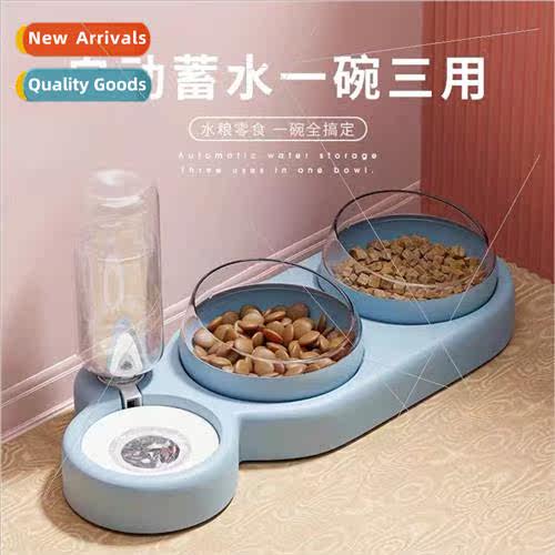 Cat Bowl Drinking Feeding Three Bowls One Bowl Three Automat