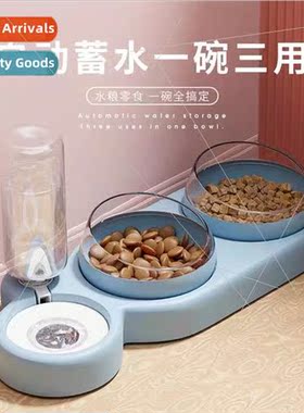 Cat Bowl Drinking Feeding Three Bowls One Bowl Three Automat