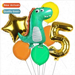 Dinosaur Number Balloon Theme Birthday Party Decoration Alum