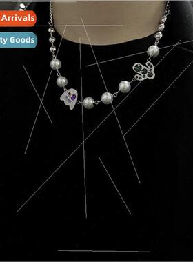 ins hipster wh diamonds quirky ghost splicing cactus pearl C