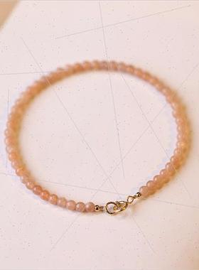 Natural sunstone bracelet women 3mm faceted beads heliotrope