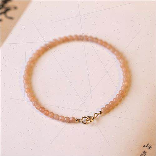 Natural sunstone bracelet women 3mm faceted beads heliotrope