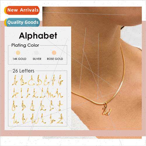 Fashion tanium steel 26 English letters necklace short colla