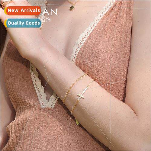 Europe s925 lver Minimalist Creative Cross Gold Plated Brace