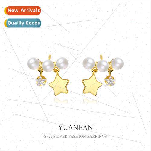 925 silver Earrings Women Hundred Europe che Pentagram Bead