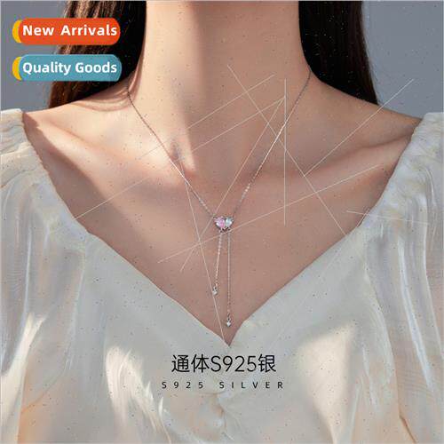 S925 silver simple love heart necklace female niche ins tass