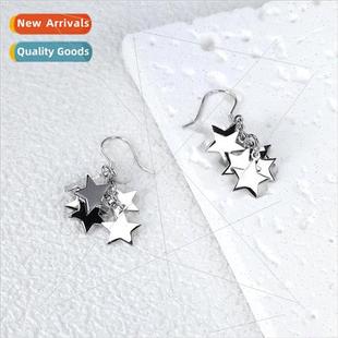 gas vers S925 pentagram earrings tassel silver lver