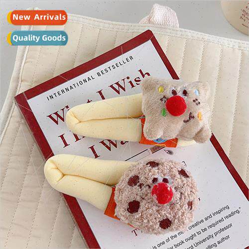 Cookie cartoon hair clips girls bb clip cute plush autumn wi