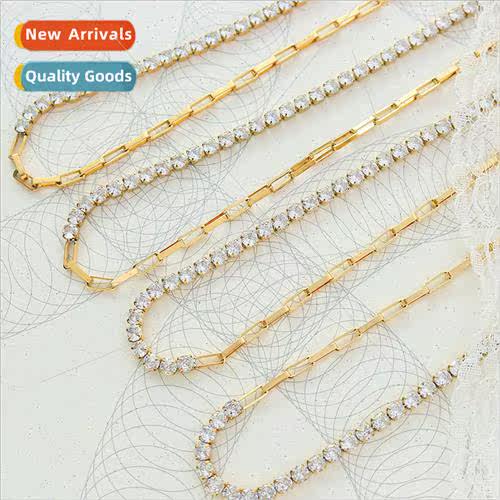 Europe ins niche retro zirconia patchwork necklace tanium st