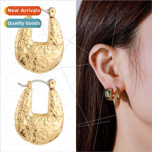 KJ Knockout Pattern HOOP Hoop Earrings Women Europe Metal Re