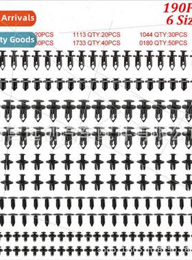 190PCS Car Snap Clips 6 Kinds Set Plastic Rivet Pocket Unive