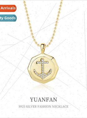 925 silver Anchor Necklace Women che Europe Zirconia Collarb
