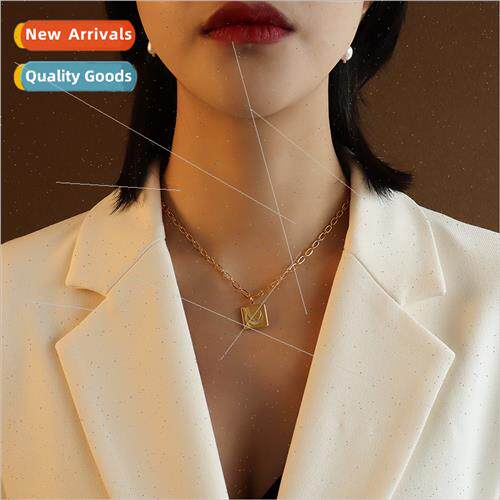 Star moon square handmade chain collarbone necklace ins cold