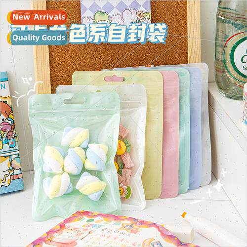 Color macaron self-sealing bags small plastic pockets transp