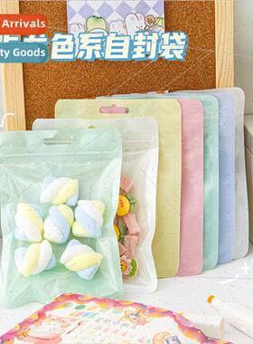 Color macaron self-sealing bags small plastic pockets transp