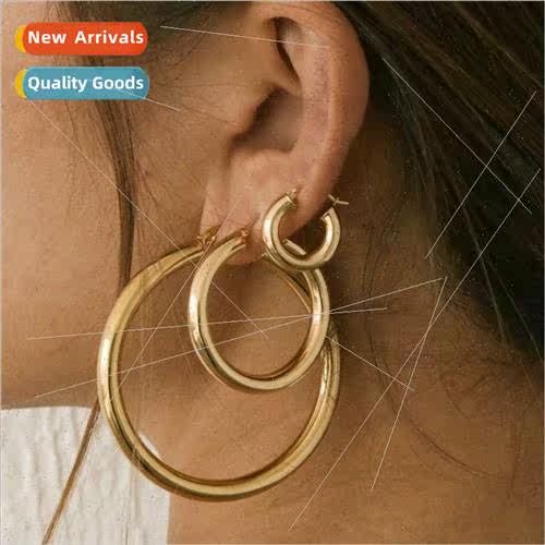 mple round circle hoop earrings Europe new earrings earrings