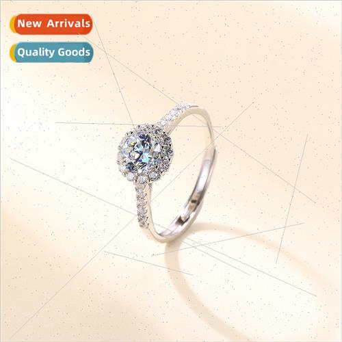 D color moissane ring women niche gift girlfriend open silve