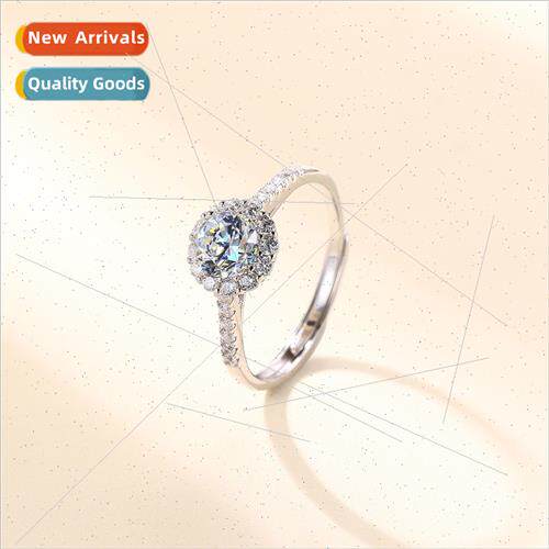 D color moissane ring women niche gift girlfriend open silve