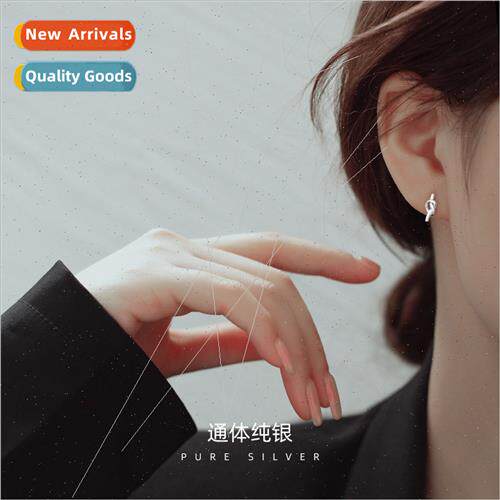 925 silver plated knotted earrings female geometric cold win
