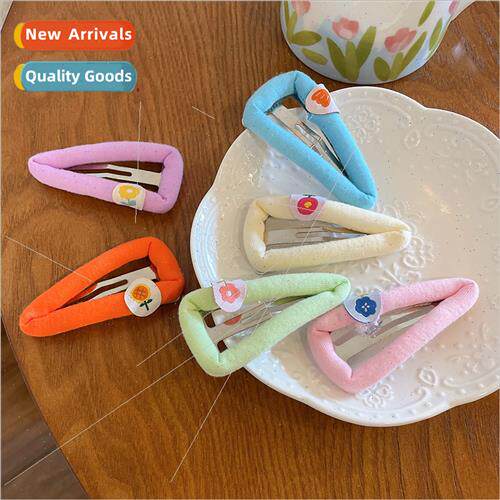 Triangle colorful flowers BB clip hair clips simple hair acc