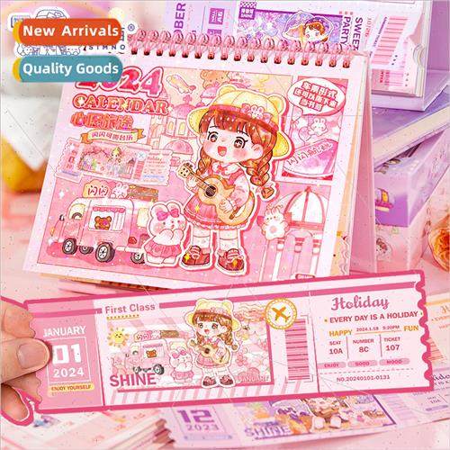 Glter Sweetheart Diary 2024 Desk Calendar Cute Desktop Ornam