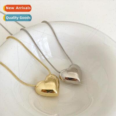 Koreains niche minimalist hundred matching glossy heart-shap