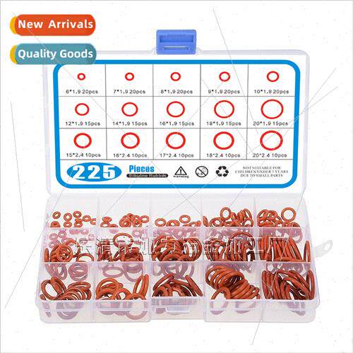 225pcs licone Seal Repair Box Seal Red Rubber Standard O-Rin