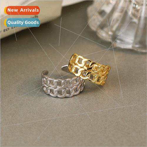 Skeleton weave ring 925 silver female Europe opening vintage
