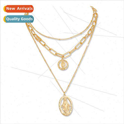 Europe Multi-Layer Necklace Irregular Hip Hop Queen Head Pen