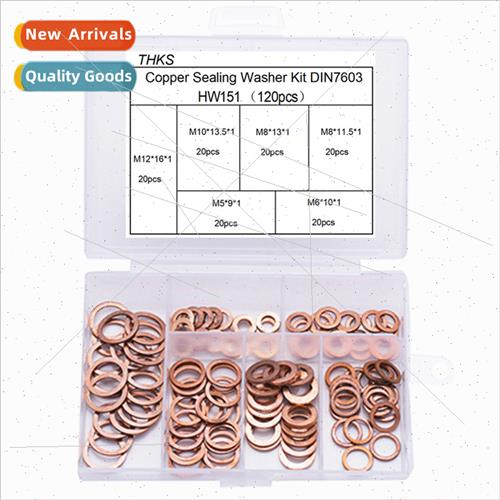 120PCS Set Copper Gasket Set 4S Auto Repair Shop Copper Gask
