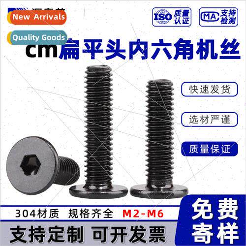 304 black flat head hexagon socket screws CM hexagon black t