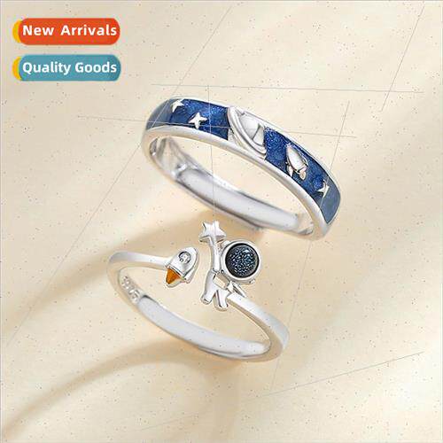 New Astronaut Ring Couple Pair Rings Picking Star Spaceman R