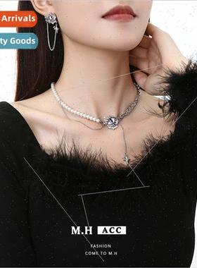 Devil Eye Tassel Necklace Women Pearl Hip Hop Delicate Sweat