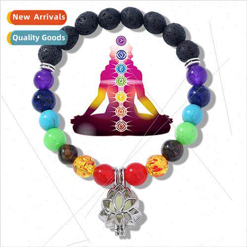 8mm seven colorful natural stone beads luminous lotus yoga p