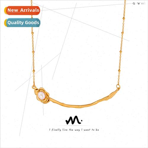 French new niche simple fashion tanium steel gold-plated ros