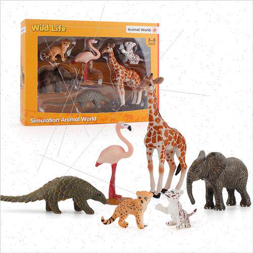 Elephant Zebra on Orangutan Wildlife Model  Set Kids Toys