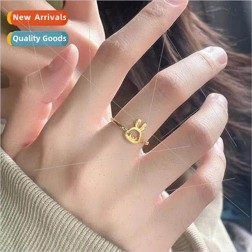 New rabb shape hollow cute delicate tanium steel girlfriends
