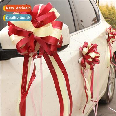 Pull flowers wedding car decoration ribbons door handle bow