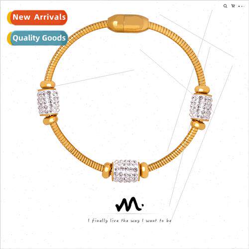 Natural ins tanium steel electroplated gold zirconia colorle