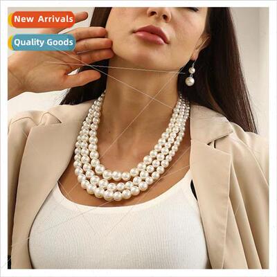 Hepburn pearl multi-layer necklace jewelry cheongsam accesso