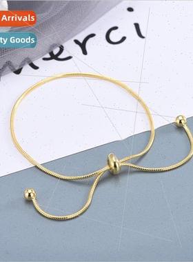 s925 silver Korea simple stchable adjustable snake bone brac