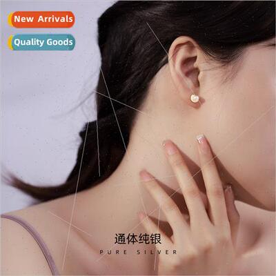 S925 silver plated vintage pearl stud earrings适用women nich