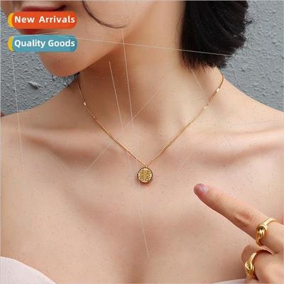 Jewelry Double Happiness Blessing Double ded Round Plaque Zi