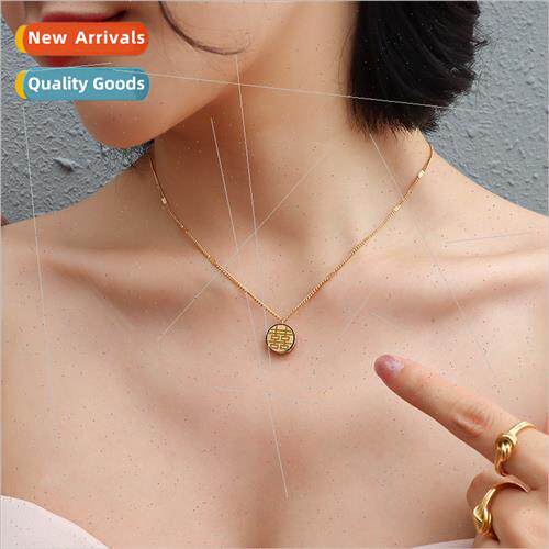 Jewelry Double Happiness Blessing Double ded Round Plaque Zi