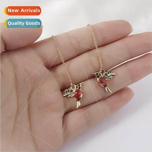 Fashion red hummingbird bird earwire earrings earrings match
