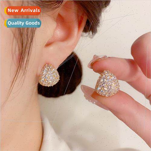 Fashion delicate super shiny silver zirconia drop earrings s