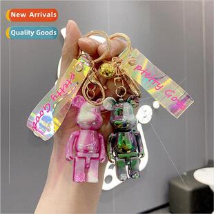 Acrylic gradient violent bear key chain cute doll car pendan