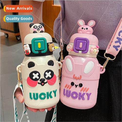 Children thermal  cup food-grade 316 cute straw water cup gi